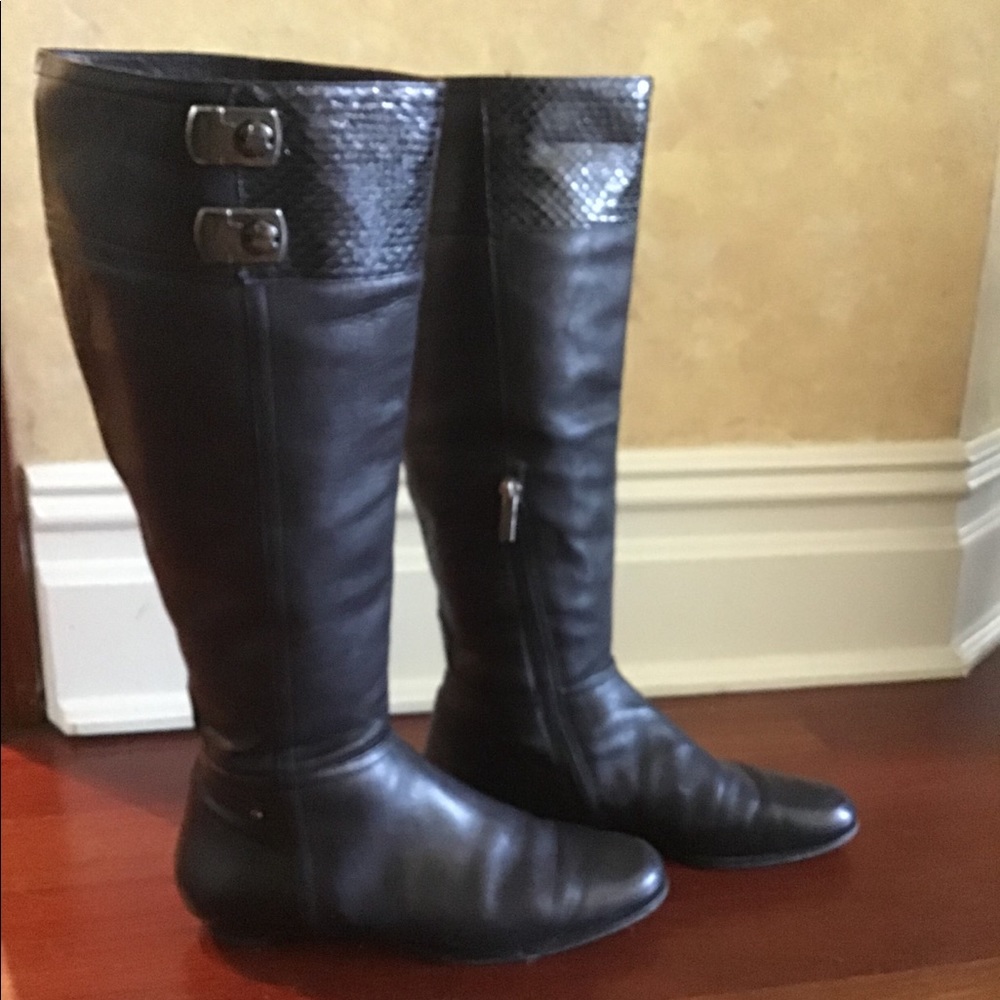 Jimmy Choo Snake Trim Leather boots